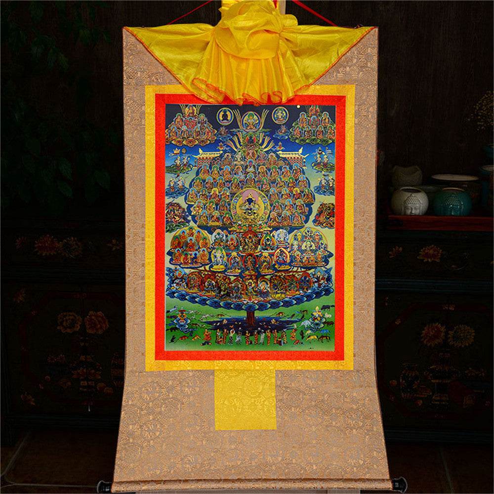 Karma Kagyu Refuge Tree - Tibetan thangka painting, view 8