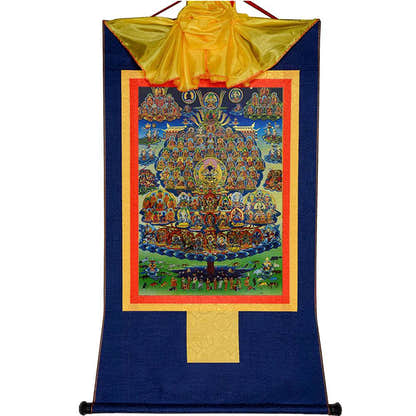 Karma Kagyu Refuge Tree - Tibetan thangka painting, view 9