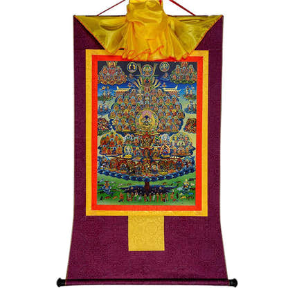 Karma Kagyu Refuge Tree - Tibetan thangka painting, view 11
