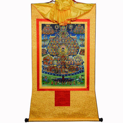 Karma Kagyu Refuge Tree - Tibetan thangka painting, view 14