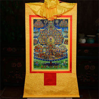 Karma Kagyu Refuge Tree - Tibetan thangka painting, view 15