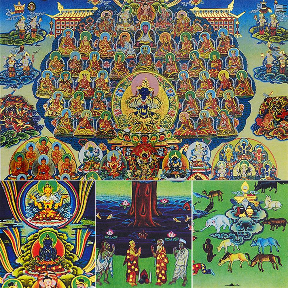 Karma Kagyu Refuge Tree - Tibetan thangka painting, view 13