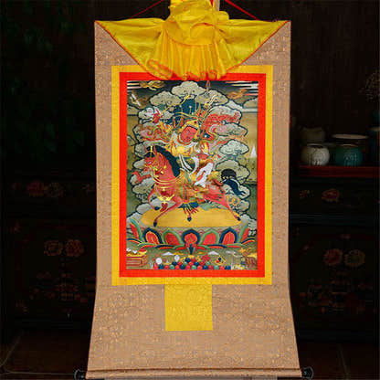 King Gesar གེ་སར - Tibetan thangka painting, view 9