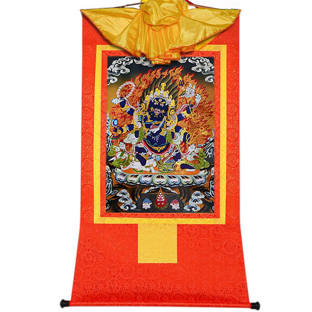 ནག་པོ་ཆེན་པོ། Six Armed Mahakala - Tibetan thangka painting, view 16