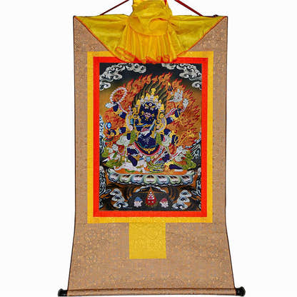 ནག་པོ་ཆེན་པོ། Six Armed Mahakala - Tibetan thangka painting, view 8