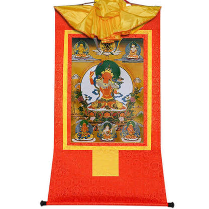 Manjusri -Buddha of Wisdom - Tibetan thangka painting, view 17