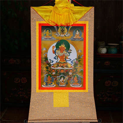 Manjusri -Buddha of Wisdom - Tibetan thangka painting, view 9