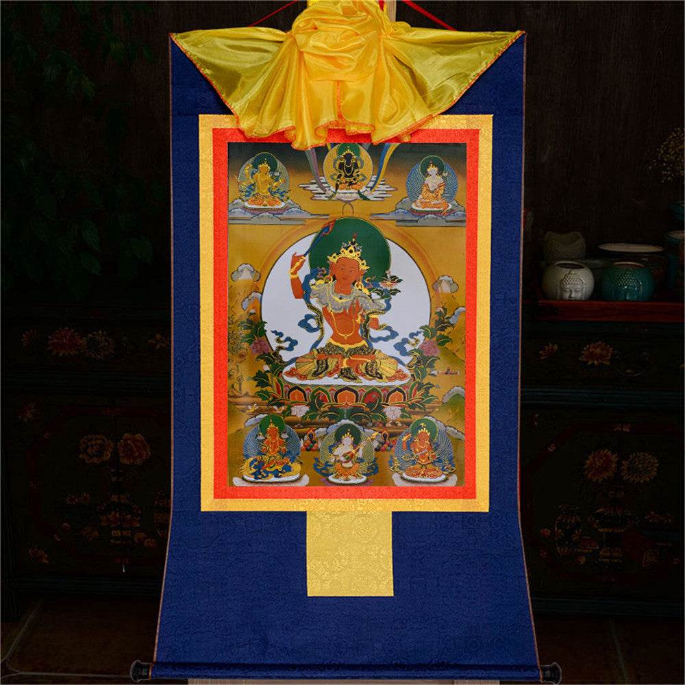 Manjusri -Buddha of Wisdom - Tibetan thangka painting, view 11