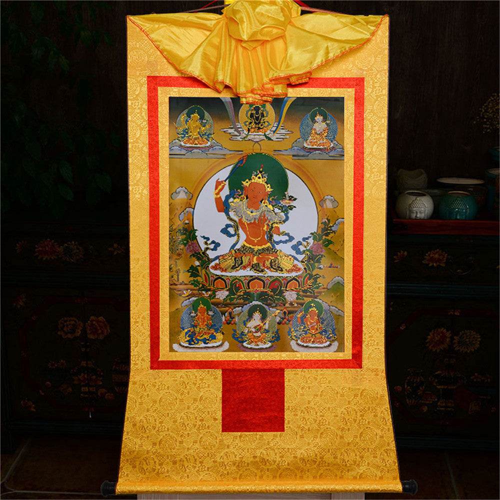 Manjusri -Buddha of Wisdom - Tibetan thangka painting, view 16