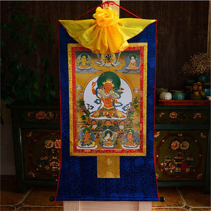 Manjusri -Buddha of Wisdom - Tibetan thangka painting, view 7