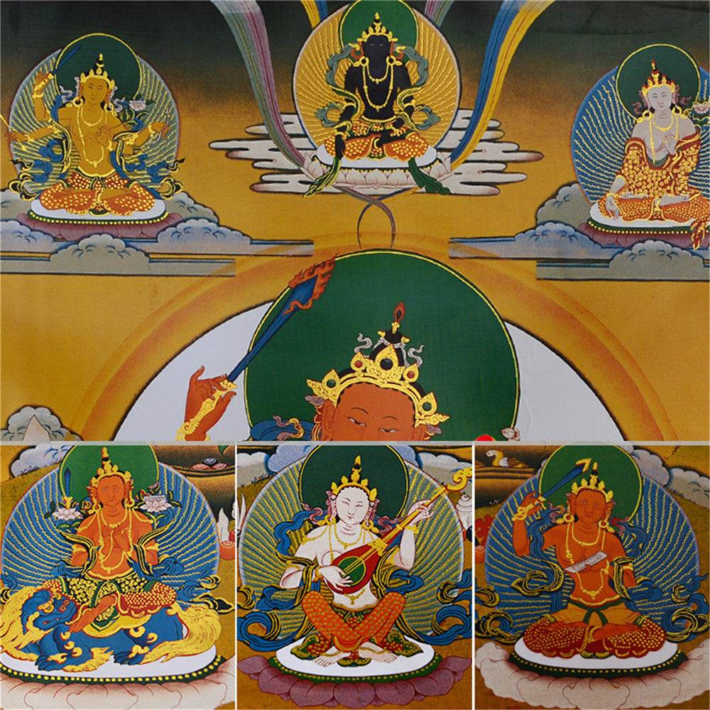 Manjusri -Buddha of Wisdom - Tibetan thangka painting, view 14