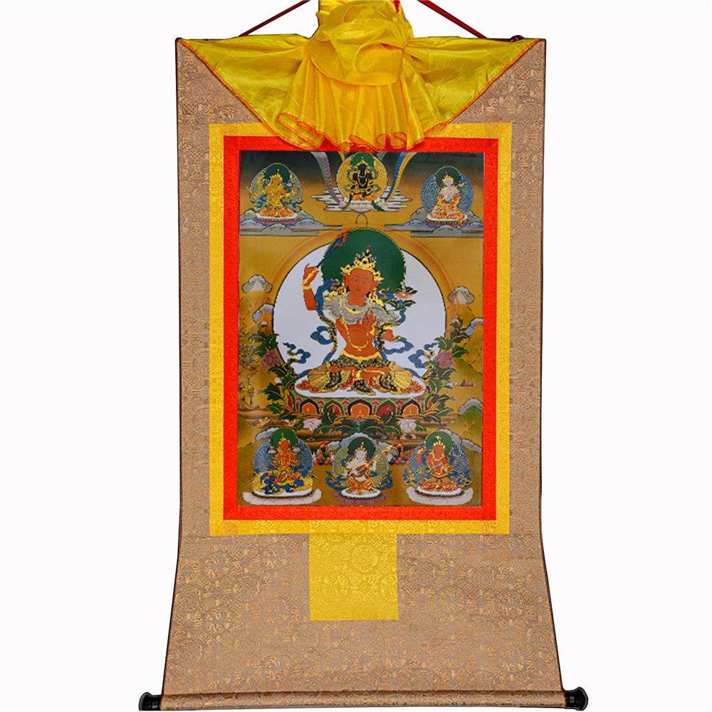 Manjusri -Buddha of Wisdom - Tibetan thangka painting, view 8