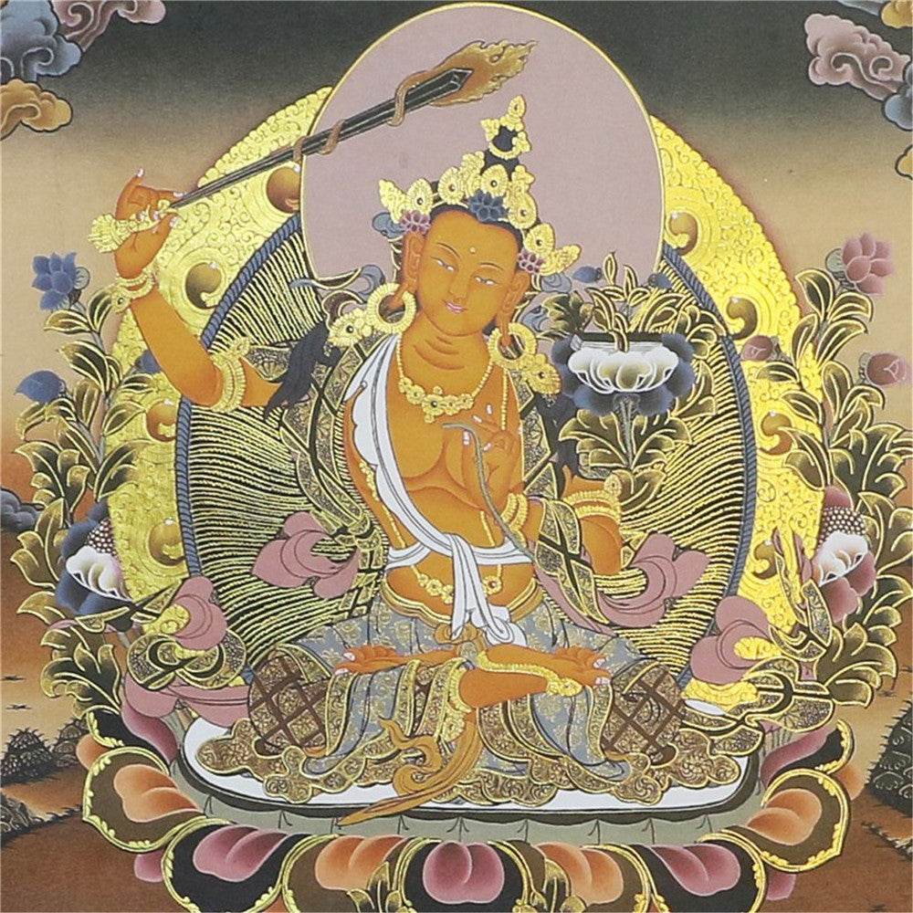 Manjusri Black Type - Tibetan thangka painting, view 14