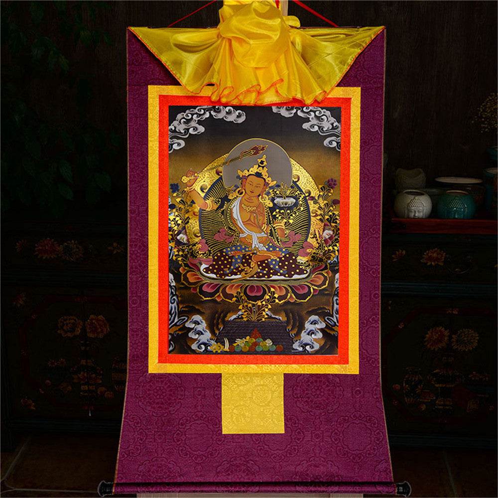 Manjusri Black Type - Tibetan thangka painting, view 13