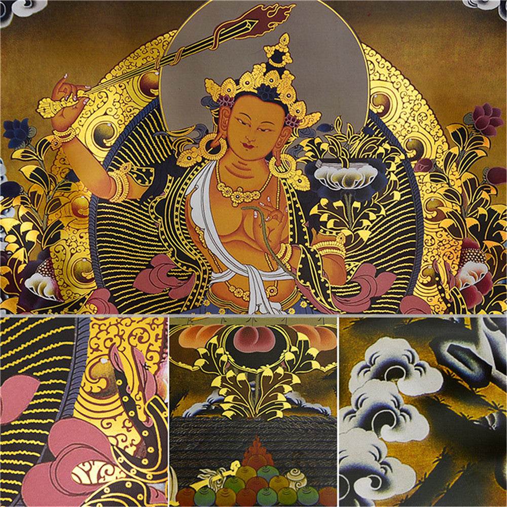Manjusri Black Type - Tibetan thangka painting, view 15