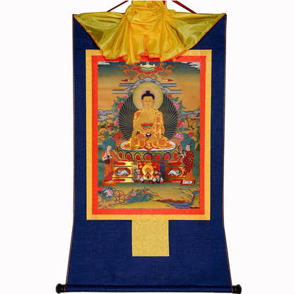 Shakyamuni,Gautama Buddha - Tibetan thangka painting, view 10