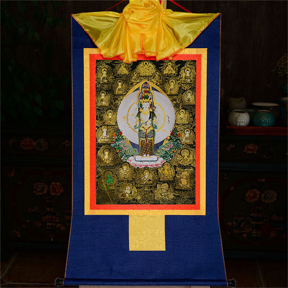 Gandhanra-Thangka-Art-Thousand-Armed-Avalokitesvara-Padmapani-black