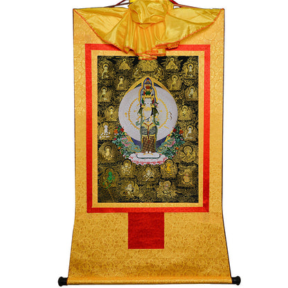 Gandhanra-Thangka-Art-Thousand-Armed-Avalokitesvara-Padmapani-black