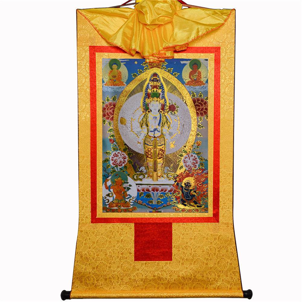 Avalokitesvara - Tibetan thangka painting, view 16