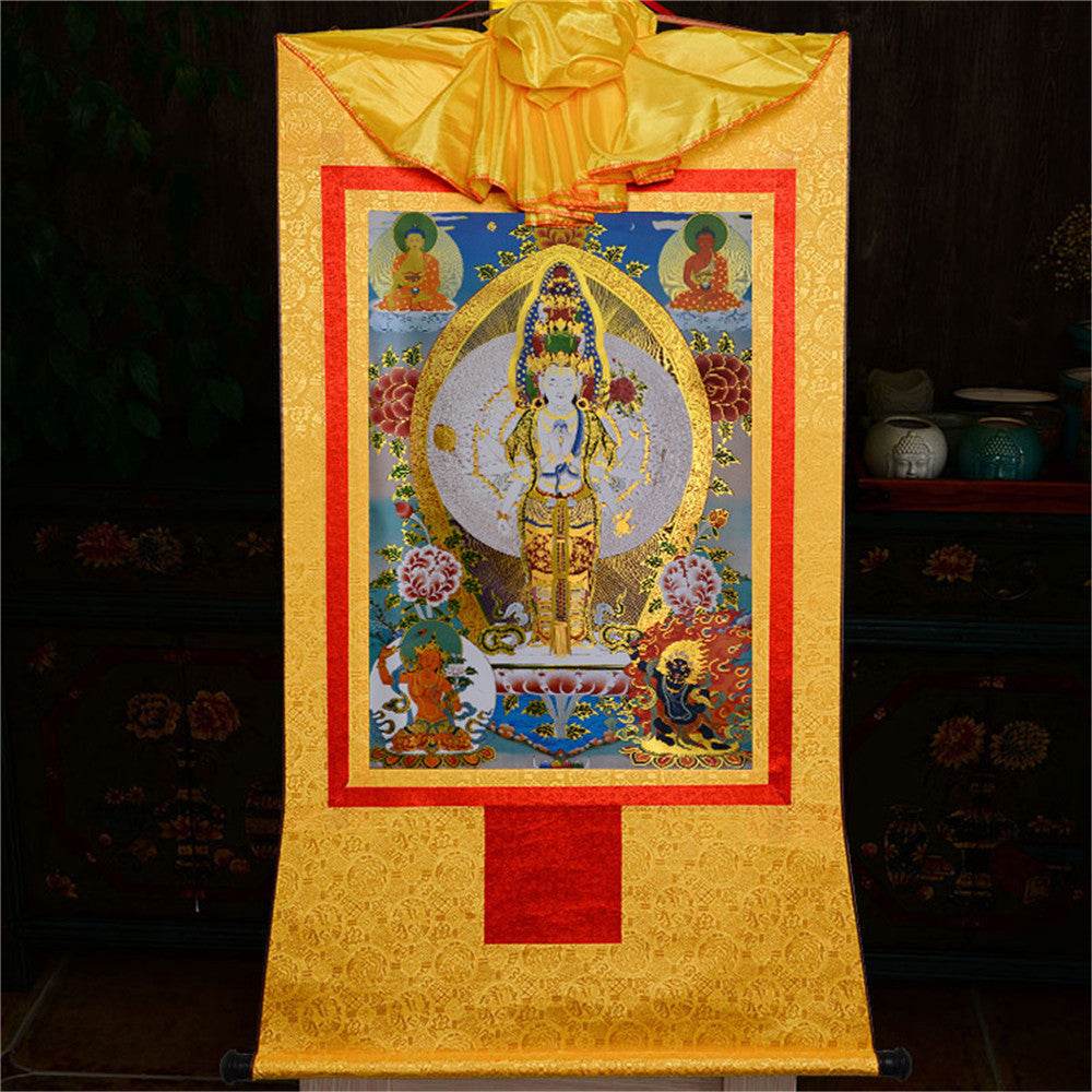 Avalokitesvara - Tibetan thangka painting, view 17