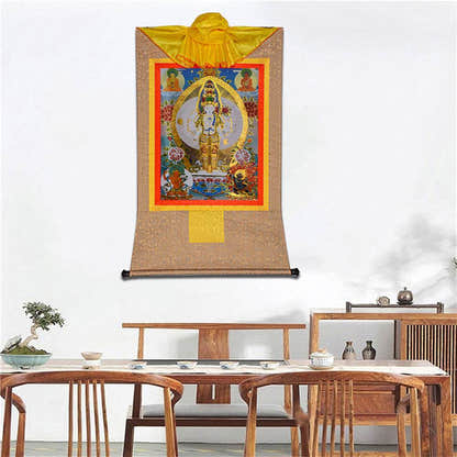 Avalokitesvara - Tibetan thangka painting, view 7