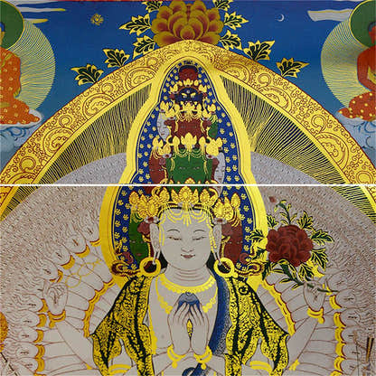 Avalokitesvara - Tibetan thangka painting, view 14