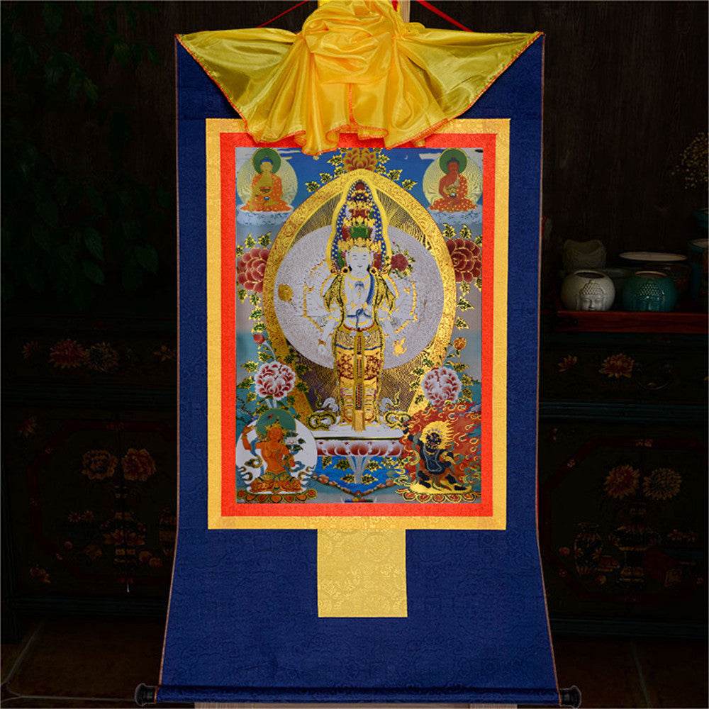 Avalokitesvara - Tibetan thangka painting, view 11