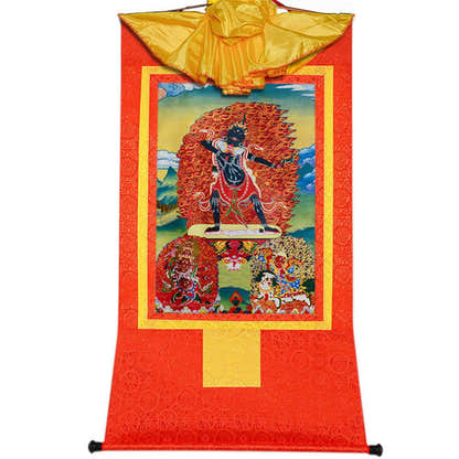 Ekajati,Rahula,Vajrasadhu - Tibetan thangka painting, view 15