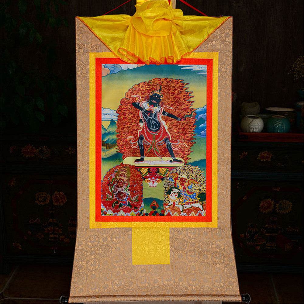 Ekajati,Rahula,Vajrasadhu - Tibetan thangka painting, view 8
