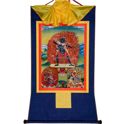 Ekajati,Rahula,Vajrasadhu - Tibetan thangka painting, view 9