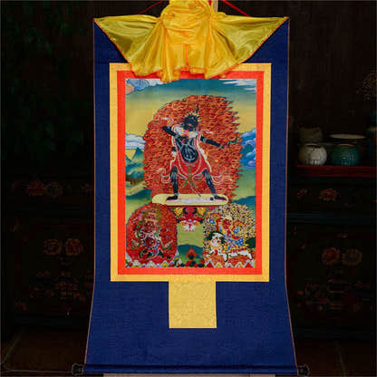 Ekajati,Rahula,Vajrasadhu - Tibetan thangka painting, view 10