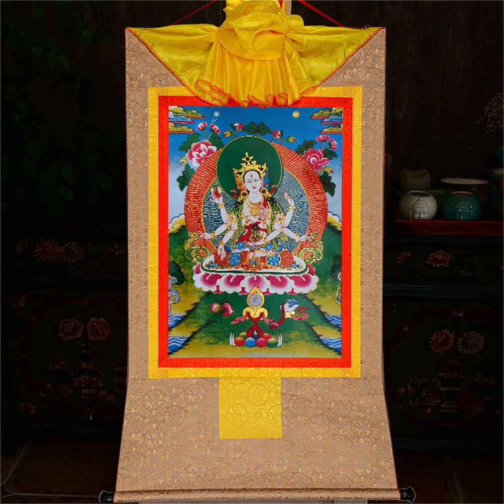 Usnisa Vijaya - Crown Superb Victory Dharani - Tibetan thangka painting, view 8