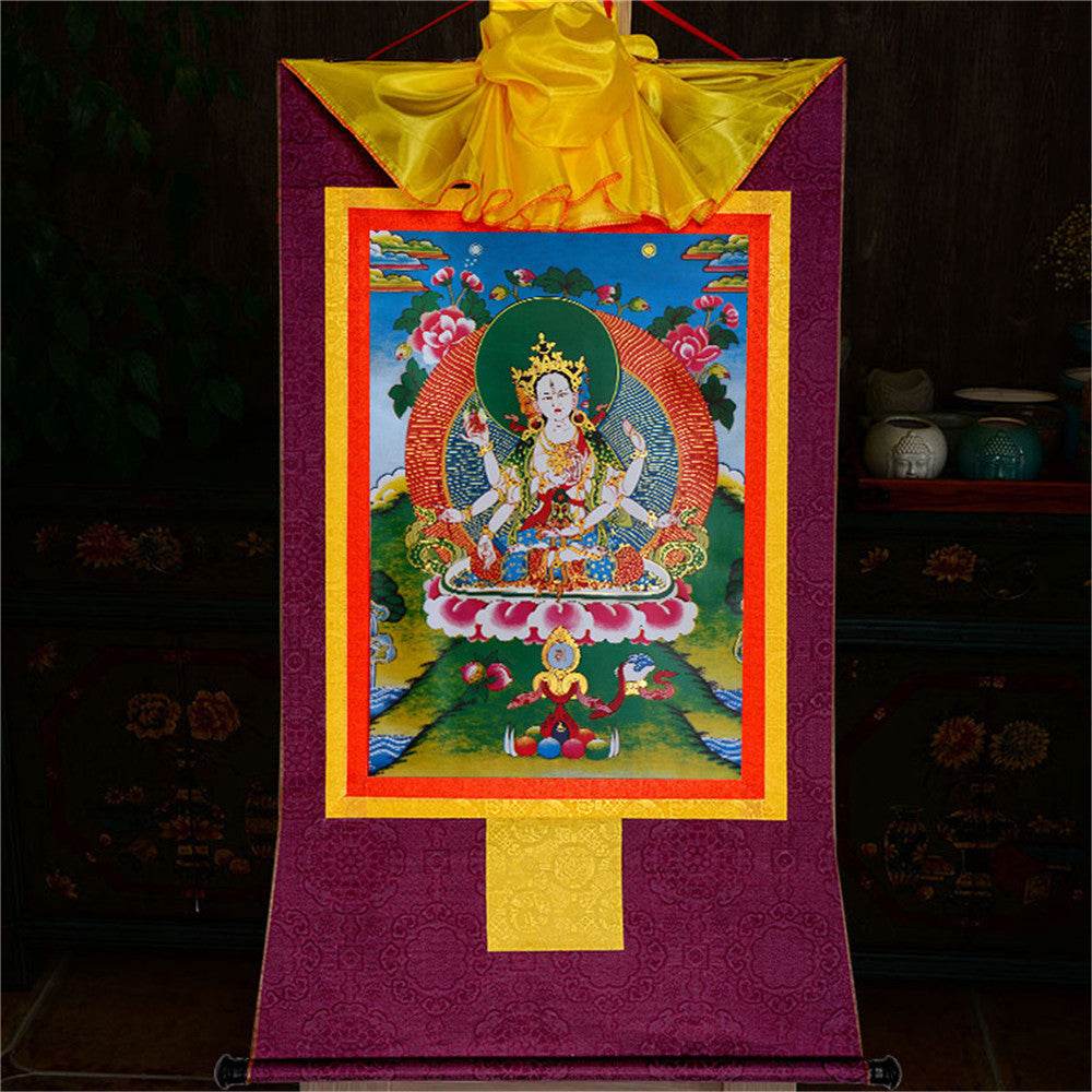Usnisa Vijaya - Crown Superb Victory Dharani - Tibetan thangka painting, view 11