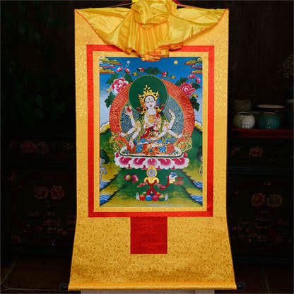 Usnisa Vijaya - Crown Superb Victory Dharani - Tibetan thangka painting, view 13
