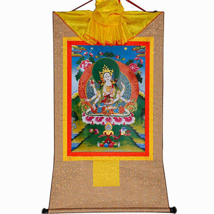Usnisa Vijaya - Crown Superb Victory Dharani - Tibetan thangka painting, view 7