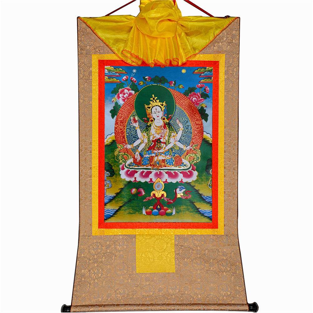 Usnisa Vijaya - Crown Superb Victory Dharani - Tibetan thangka painting, view 7