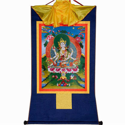 Usnisa Vijaya - Crown Superb Victory Dharani - Tibetan thangka painting, view 9