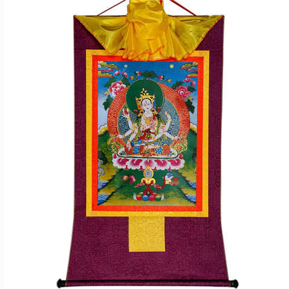 Usnisa Vijaya - Crown Superb Victory Dharani - Tibetan thangka painting, view 12