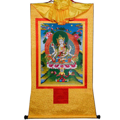 Usnisa Vijaya - Crown Superb Victory Dharani - Tibetan thangka painting, view 14