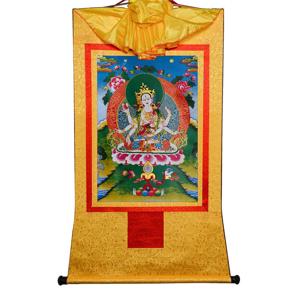 Usnisa Vijaya - Crown Superb Victory Dharani - Tibetan thangka painting, view 14