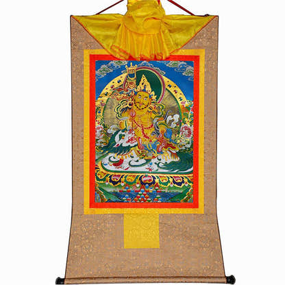 Vaisravana-Buddha of Wealth - Tibetan thangka painting, view 8
