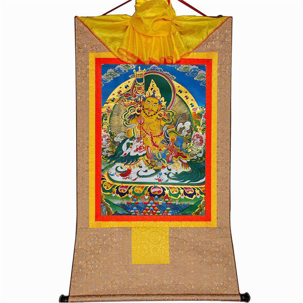 Vaisravana-Buddha of Wealth - Tibetan thangka painting, view 8