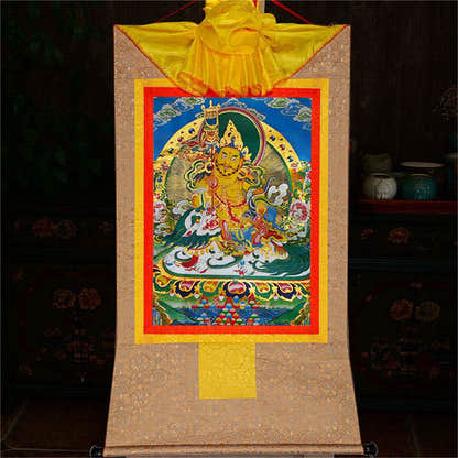 Vaisravana-Buddha of Wealth - Tibetan thangka painting, view 9