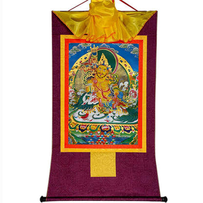 Vaisravana-Buddha of Wealth - Tibetan thangka painting, view 12