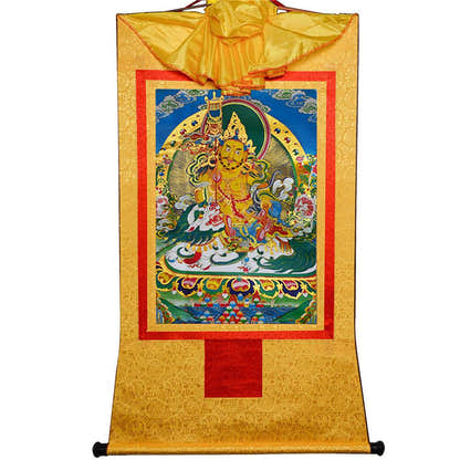 Vaisravana-Buddha of Wealth - Tibetan thangka painting, view 15