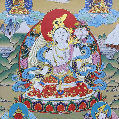 White Tara - Tibetan thangka painting, view 16