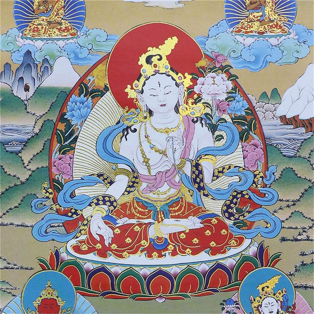 White Tara - Tibetan thangka painting, view 16