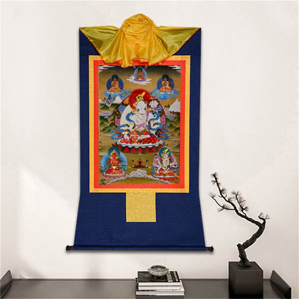 White Tara - Tibetan thangka painting, detailed view