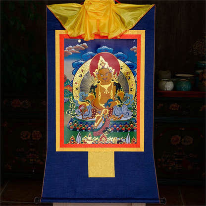 Vaisravana,Buddha of Wealth - Tibetan thangka painting, view 11