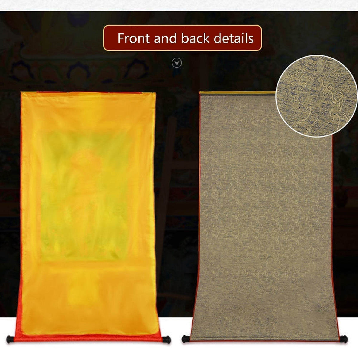 ནག་པོ་ཆེན་པོ། Six Armed Mahakala - Tibetan thangka painting, size reference